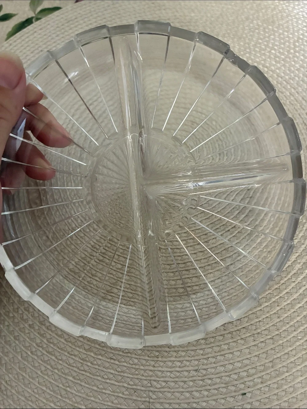 Vintage Indiana Glass Clear Divided Glass Serving Tray